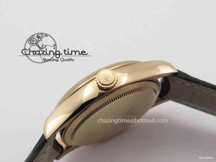 Black RG A3165 Dial Leather Date On Stick Best Edition Strap VF Cellini Markers Black 0708